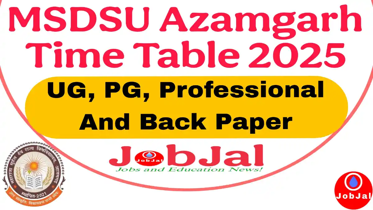 MSDSU Azamgarh Time Table 2025